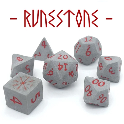 Rune Ceramic Stone Dice Set - Rollespilsterninger - Lindorm Dice